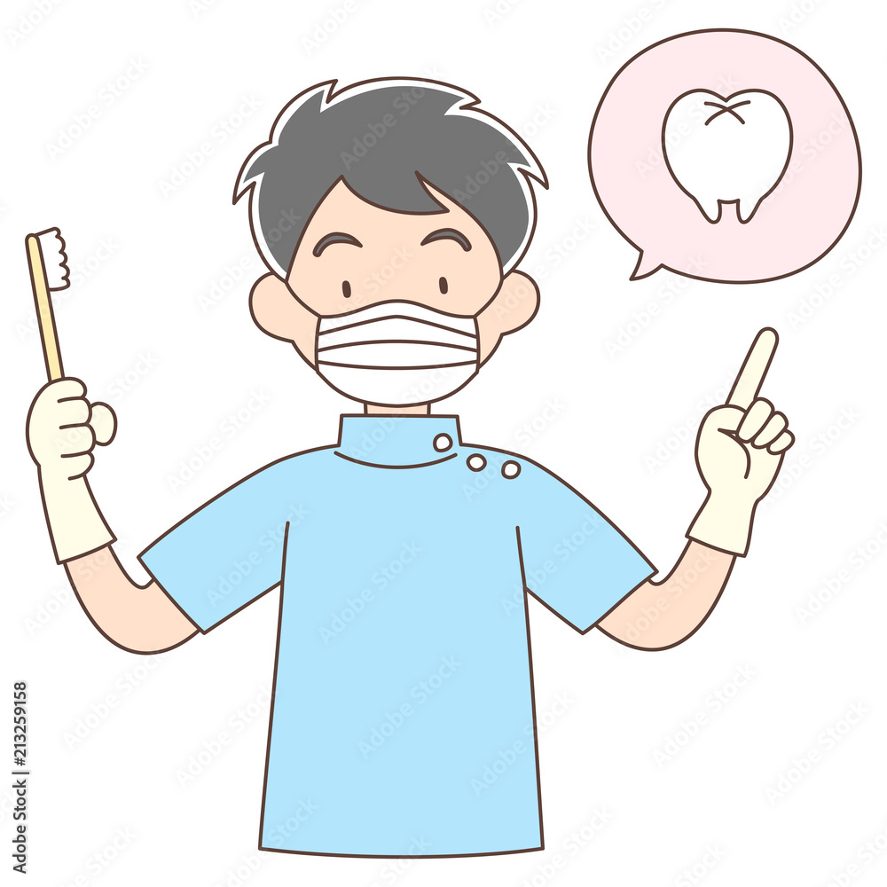 歯科医_説明_上半身_男性