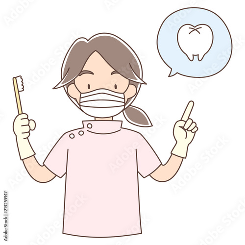 歯科医_説明_上半身_女性