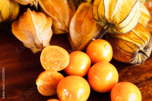 Macro Shot of Golden Cape Gooseberrries photo