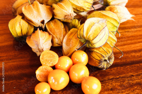 Macro Shot of Golden Cape Gooseberrries photo