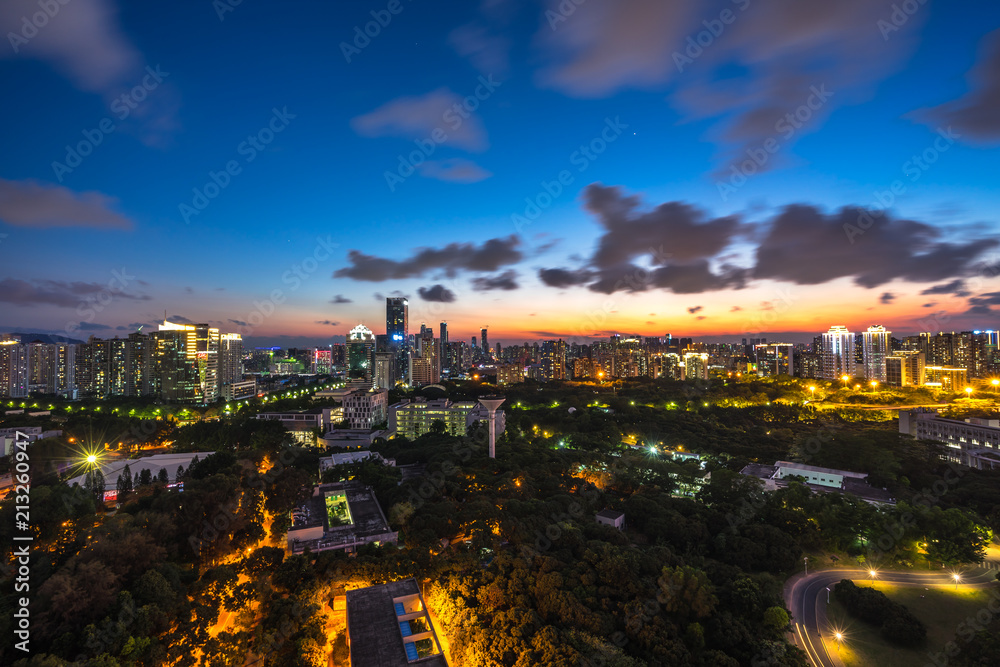 Fototapeta premium panoramic city skyline in shenzhen china