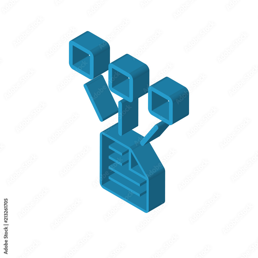 Obraz premium Network isometric right top view 3D icon