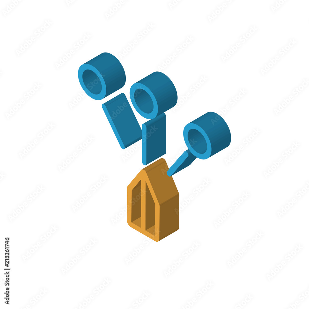  isometric right top view 3D icon