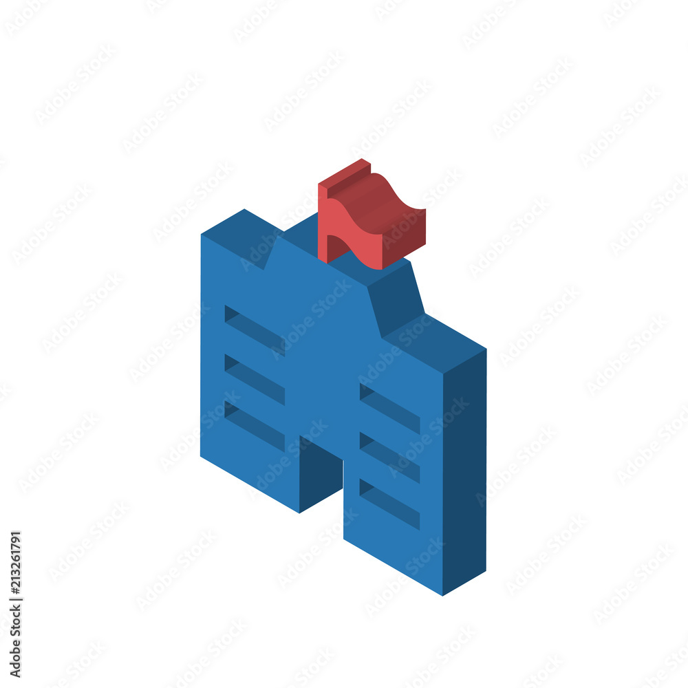 City hall isometric right top view 3D icon
