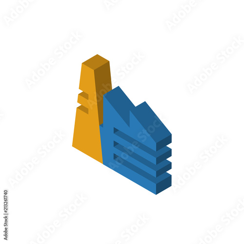 Factory isometric right top view 3D icon