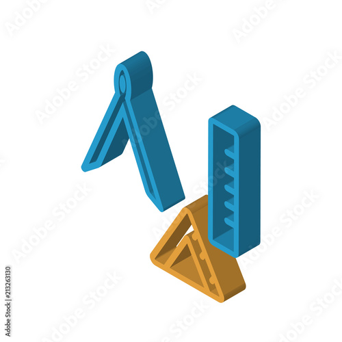 Compass isometric right top view 3D icon