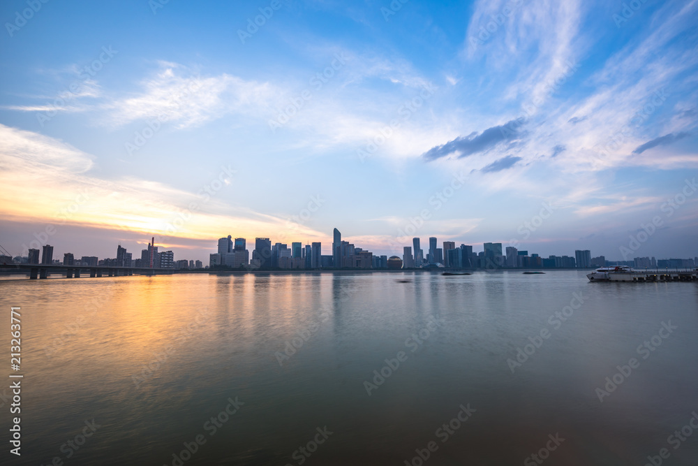 panoramic city skyline in hangzhou china