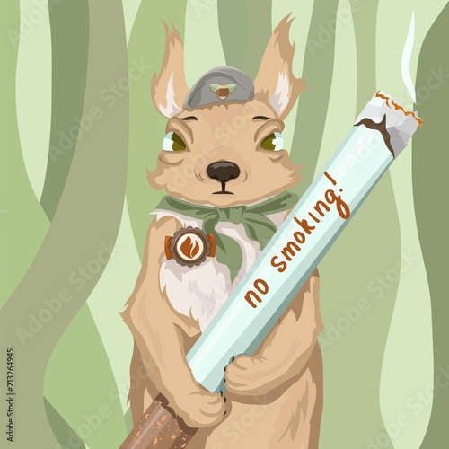 Squirrel scout protects nature from smokers