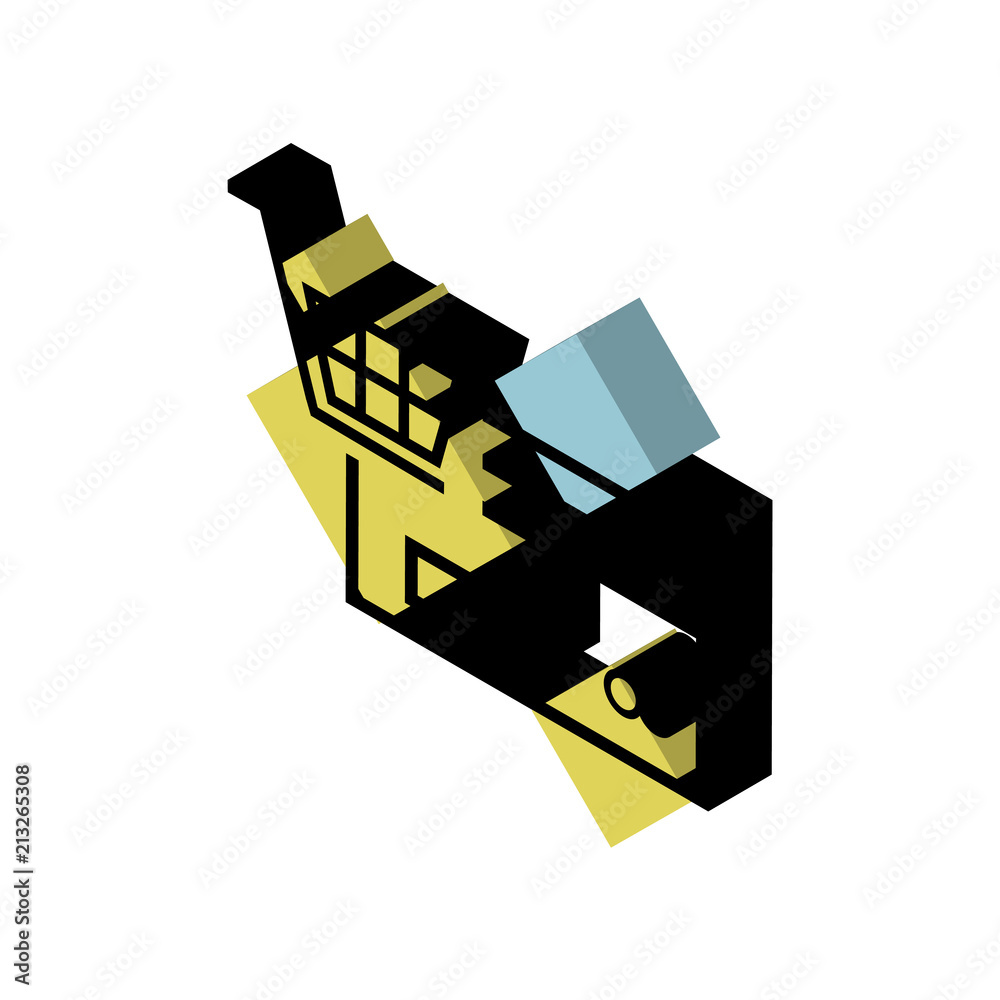 Shopping cart isometric right top view 3D icon Shopping cart isometric right top view 3D icon