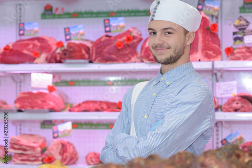 young butcher posing photo