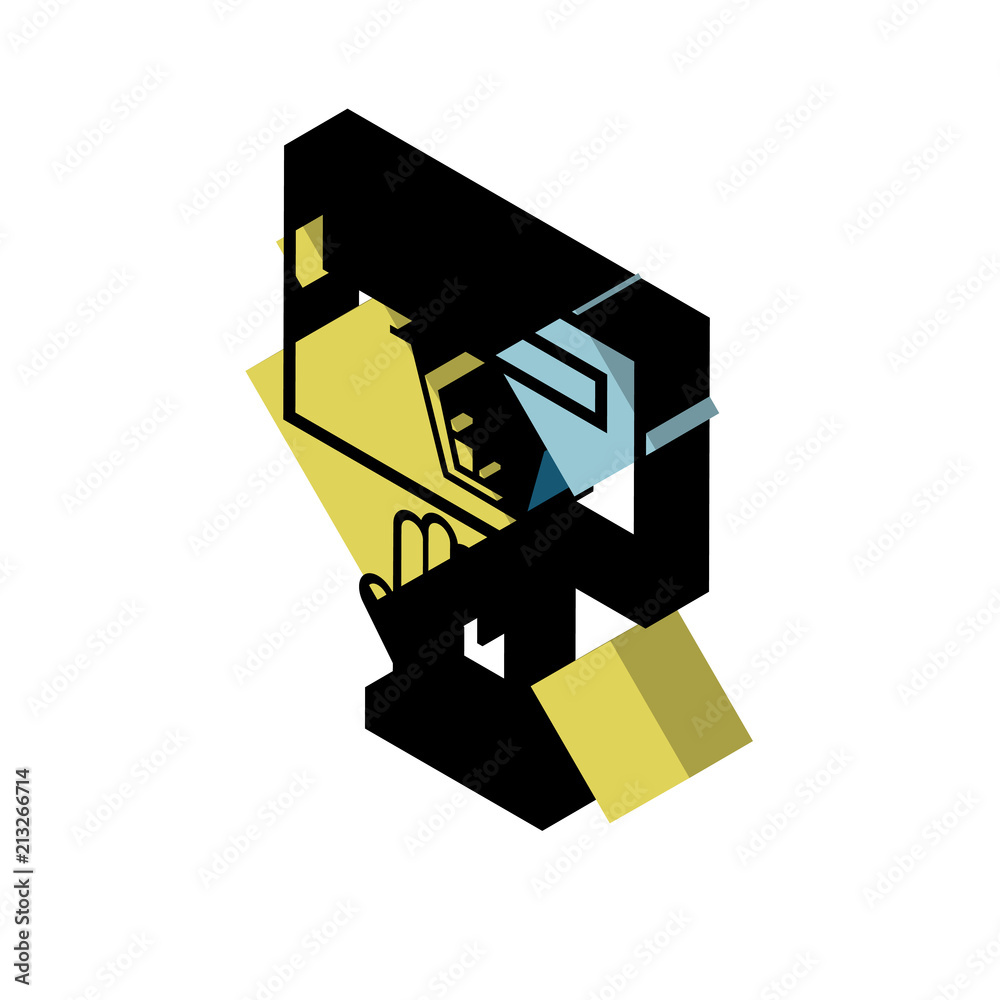 Discount isometric right top view 3D icon Discount isometric right top view 3D icon