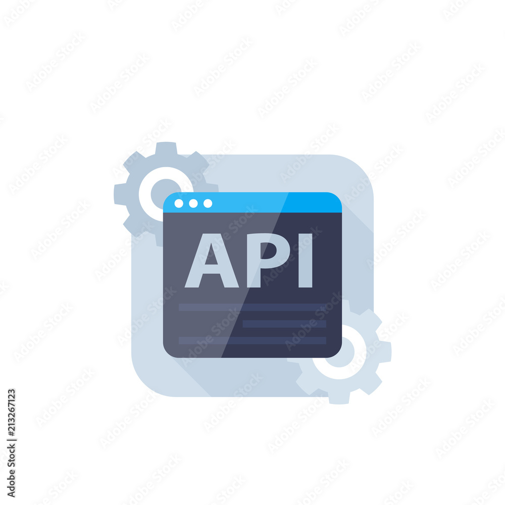 API, software integration vector icon API, software integration vector icon