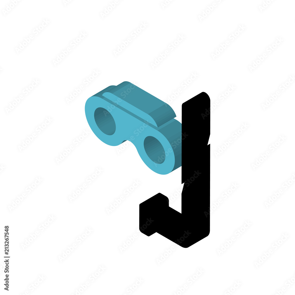 Snorkel isometric right top view 3D icon