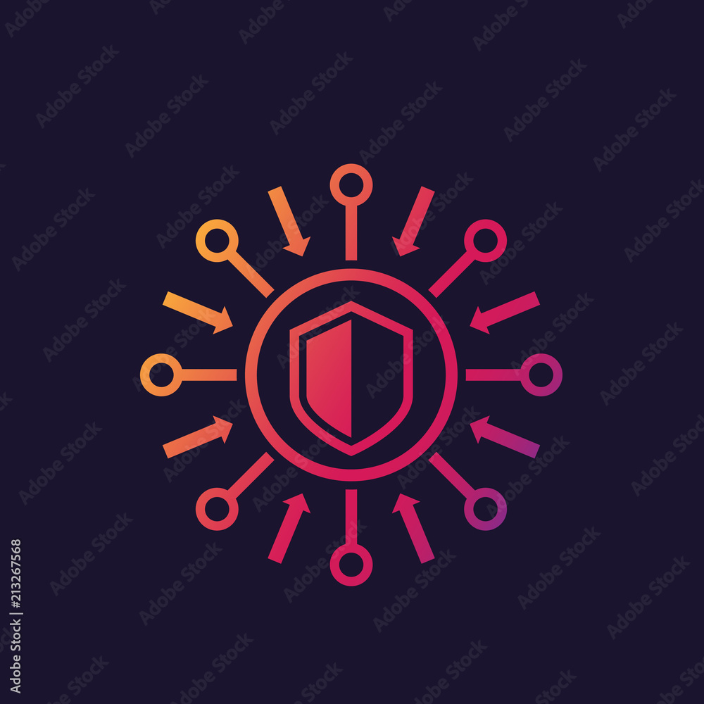 Cyber security and data protection vector icon Cyber security and data protection vector icon