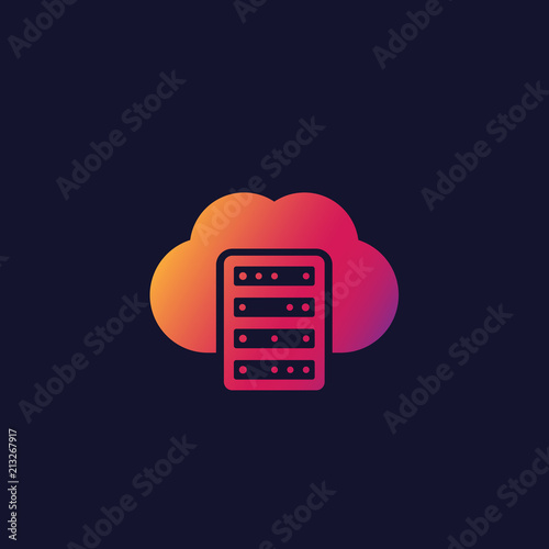 mainframe, hosting, cloud storage vector icon