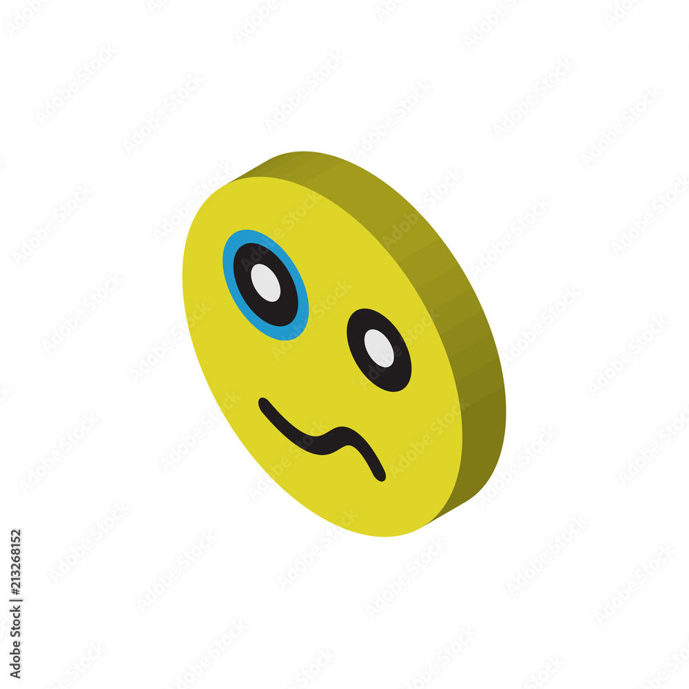 Fototapeta premium Black eye isometric right top view 3D icon