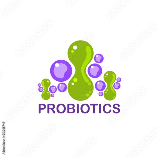 Probiotics logo. Concept of healthy nutrition ingredient for therapeutic purposes. simple flat style trend modern logotype graphic design isolated