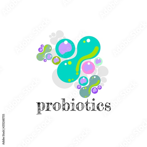 Probiotics logo. Concept of healthy nutrition ingredient for therapeutic purposes. simple flat style trend modern logotype graphic design isolated