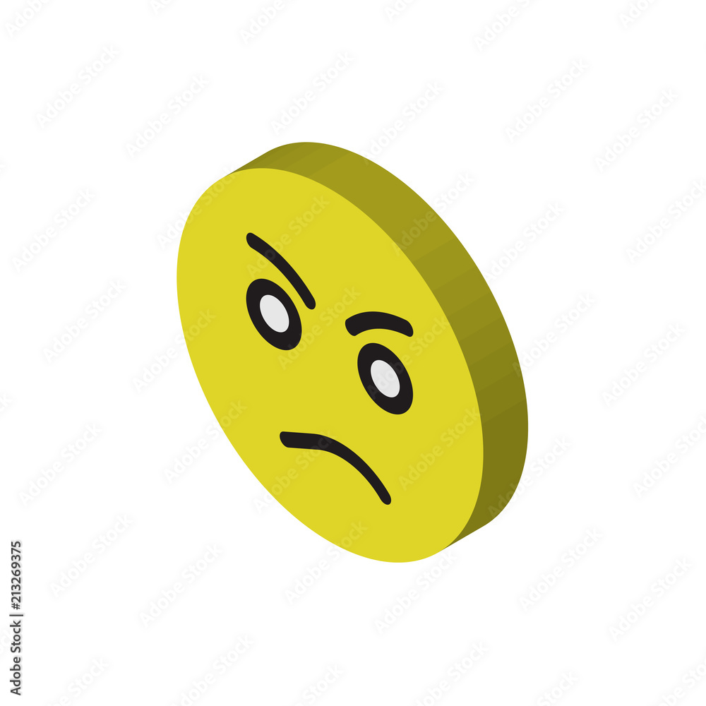 Fototapeta premium Angry isometric right top view 3D icon