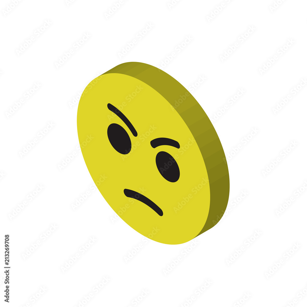 Fototapeta premium Angry isometric right top view 3D icon