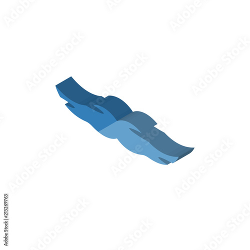 Big Moustache isometric right top view 3D icon