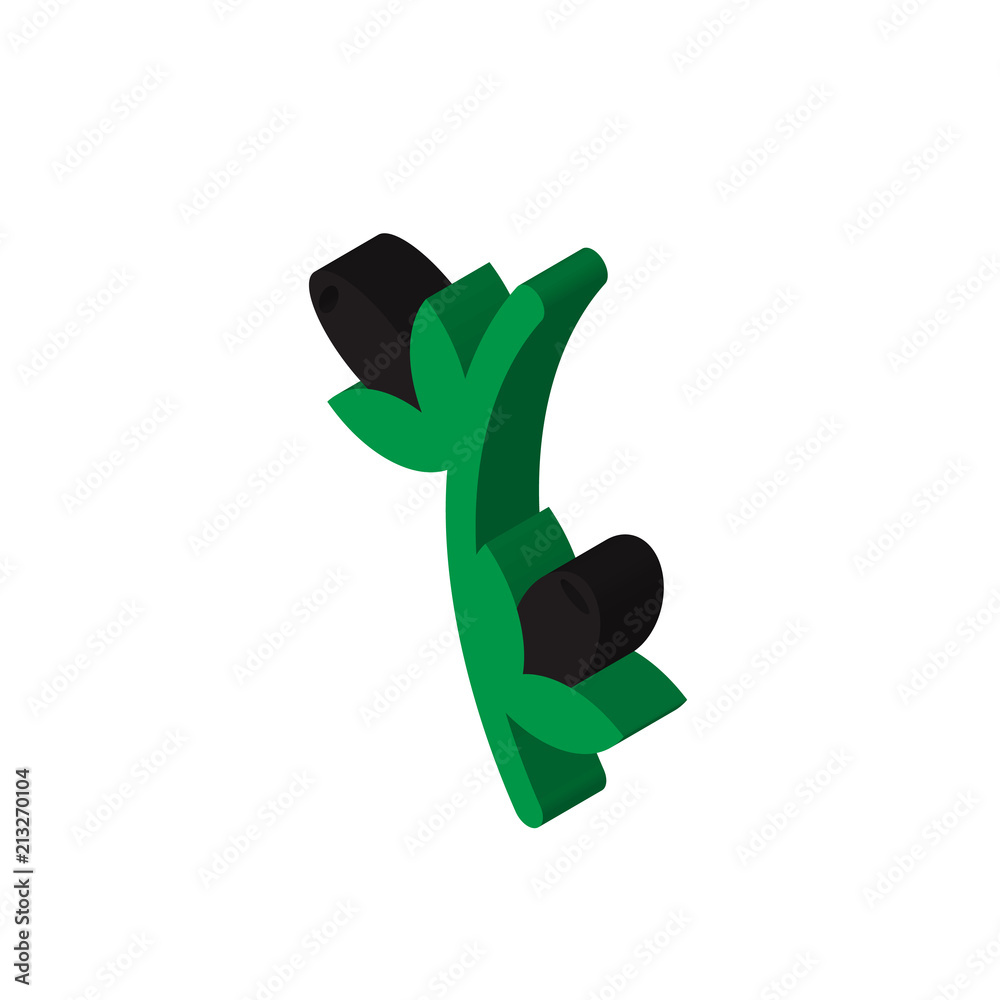 Olives isometric right top view 3D icon Olives isometric right top view 3D icon