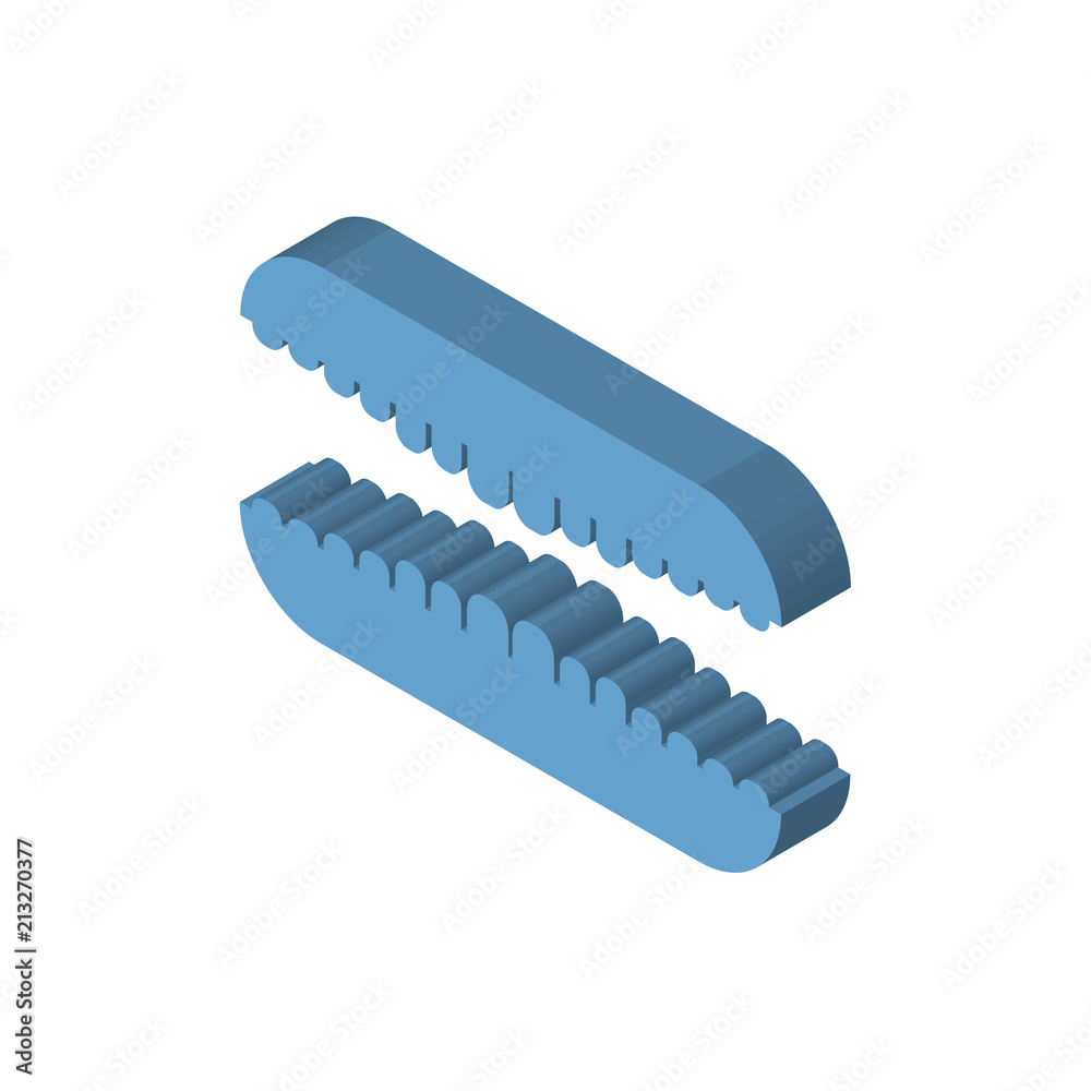 Human Teeth isometric right top view 3D icon Human Teeth isometric right top view 3D icon