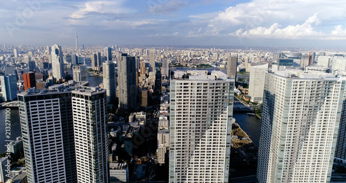  tokyo bay in aerial view