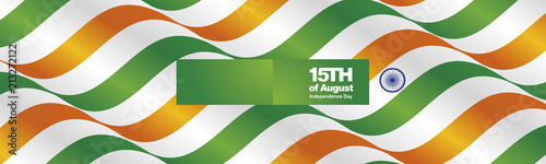 Happy Independence Day India flag two fold greeting card