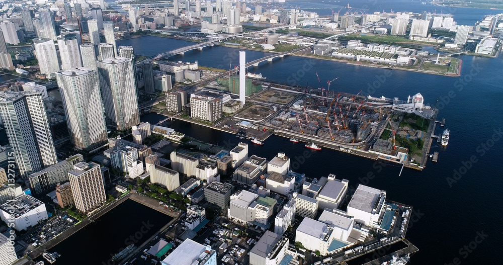 Fototapeta premium tokyo bay in aerial view