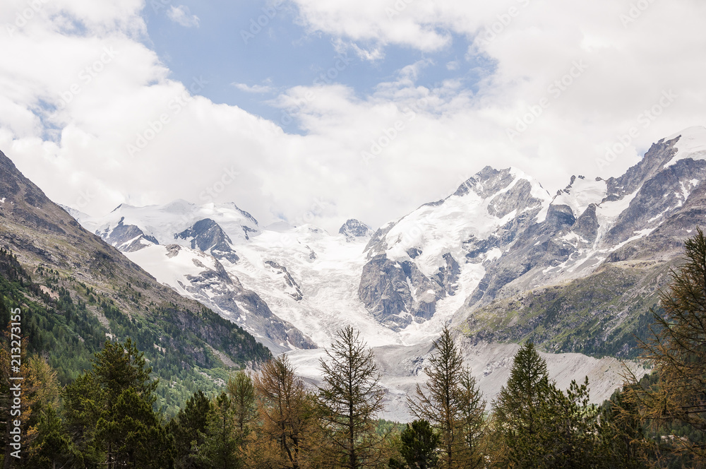 Bernina, Morteratsch, Gletscher, Gletscherweg, Piz Bernina, Val Bernina, Berninapass, Diavolezza, Oberengadin, Engadin, Graubünden, Sommer, Schweiz