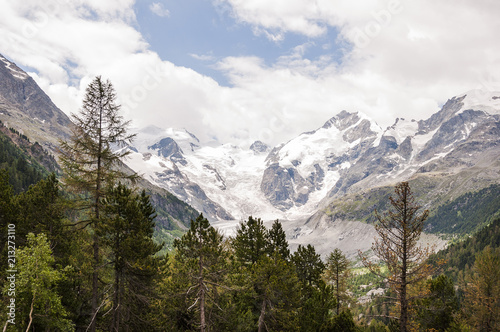 Bernina, Piz Bernina, Val Bernina, Morteratsch, Gletscher, Gletscherweg, Gletscherrückgang, Berninapass, Alpen, Graubünden, Sommer, Schweiz