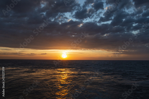 Wonderful sunset on the high seas  wonderful nature 