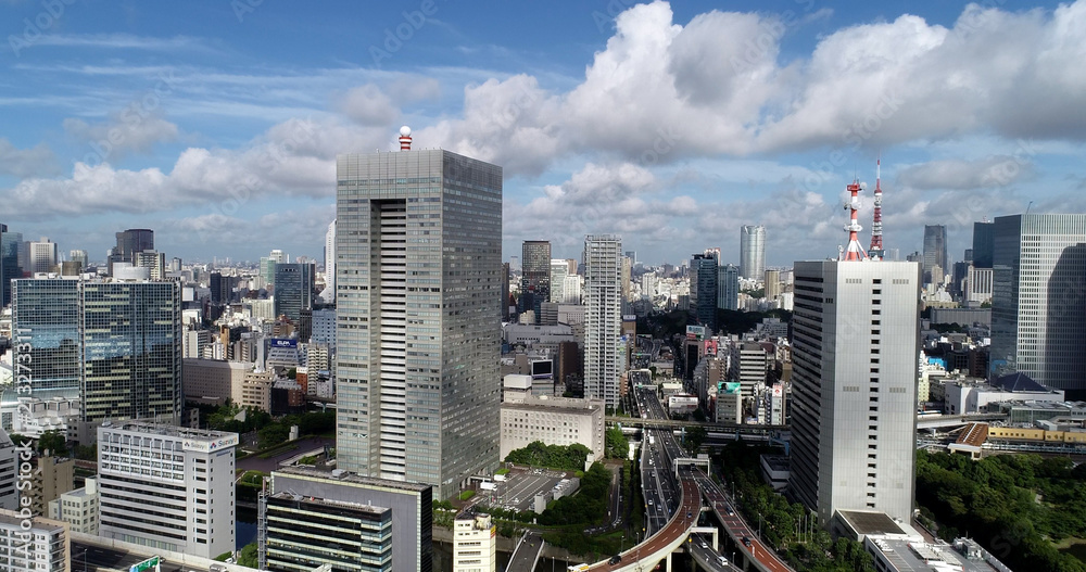  tokyo bay in aerial view