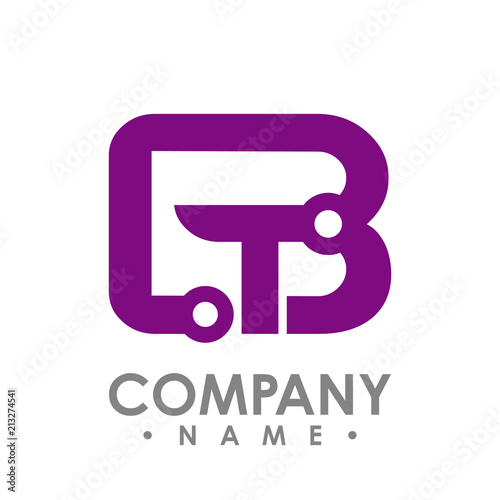 Letter B and T icon. Technology Smart logo, computer and data related business, hi-tech and innovative, electronic