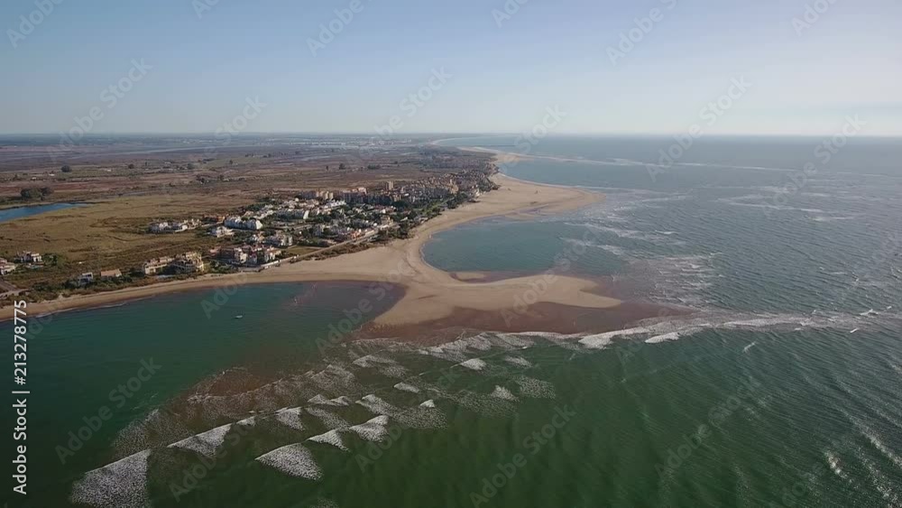 Aerial. drone flight over the Spanish island Ayamonte, Huelva. Aerial. drone flight over the Spanish island Ayamonte, Huelva.