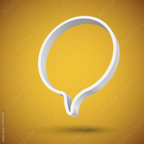 Blank round 3D speech balloon banner