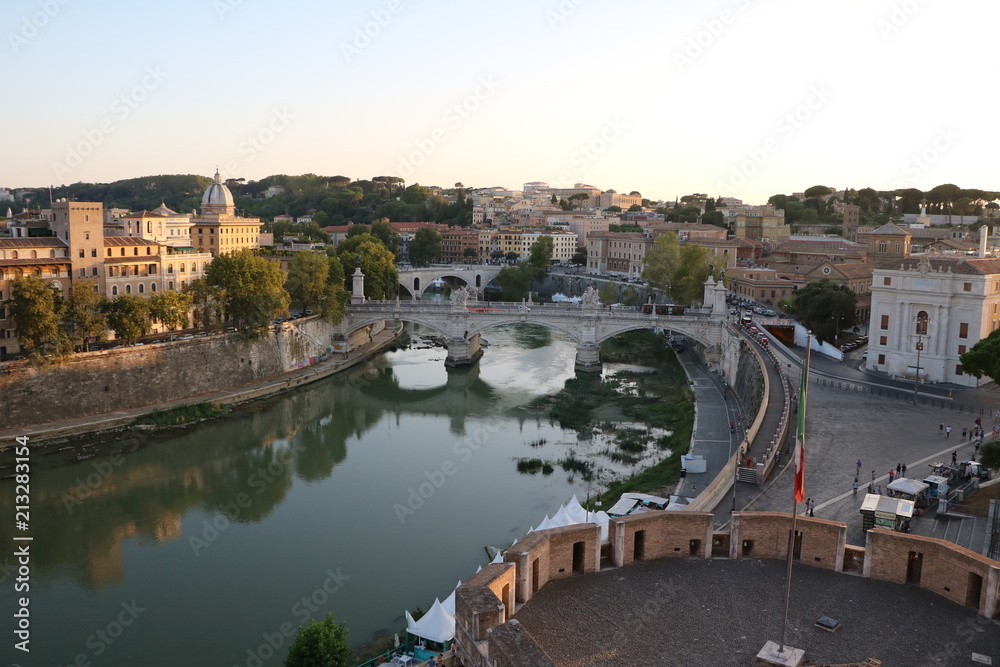 View to Ponte Vittorio Emanuele II in Rome, Italy 