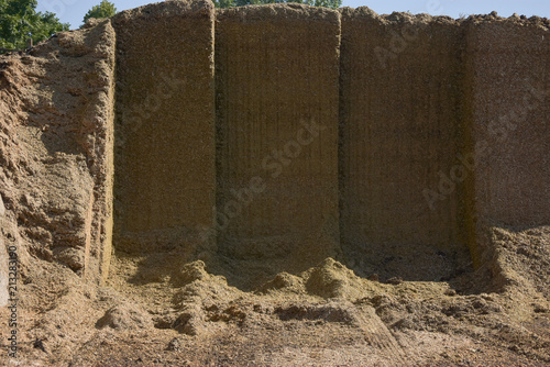 Storage silos in a trench silo