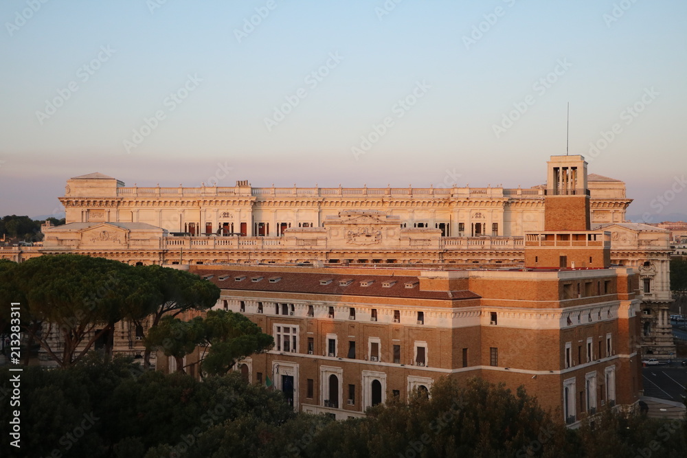Dusk at supreme court view from Castel Sant’Angelo in Rome, Italy 
