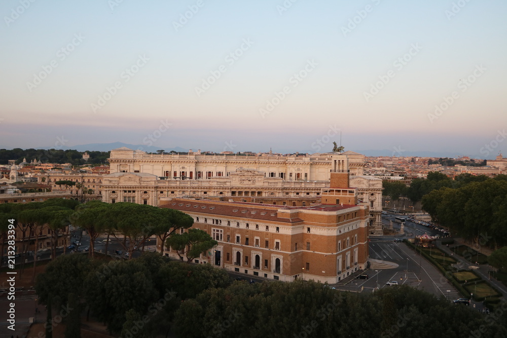 View from Castel Sant’Angelo to supreme court in Rome, Italy 