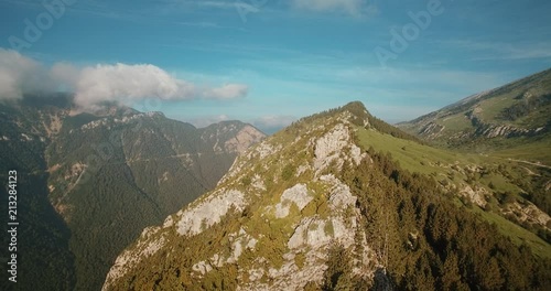 Aerial, Flight Along The Mountains Of Sierra Pedregosa In Cadi-Moixero National Park, Pyrenees, Spain - graded Version photo