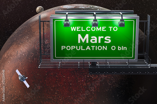 Fototapeta Naklejka Na Ścianę i Meble -  Welcome to Mars concept, 3D rendering