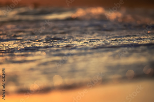 Texture of the waves at sunset