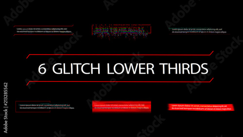 6 Glitchy Lower Thirds