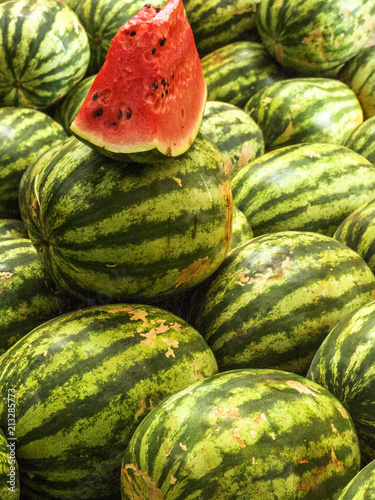 Water melon in the fruit market in Brazil