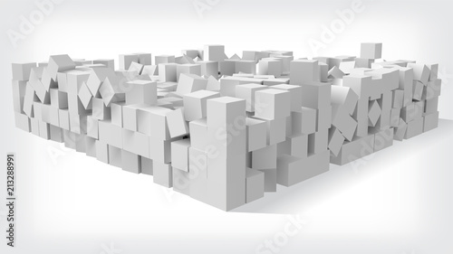 pile of cubes, 3d style vector illustration