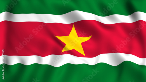 Cuadro en lienzo Suriname flag waving symbol