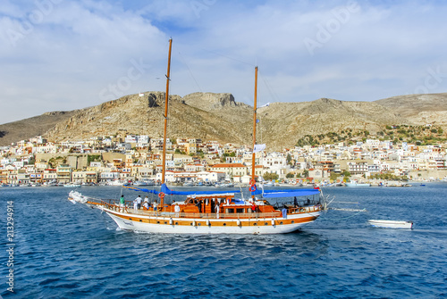 Kalymnos Island, Greece; 22 October 2010: Bodrum Cup Races, Gulet Wooden Sailboats photo