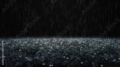 Rain on black background